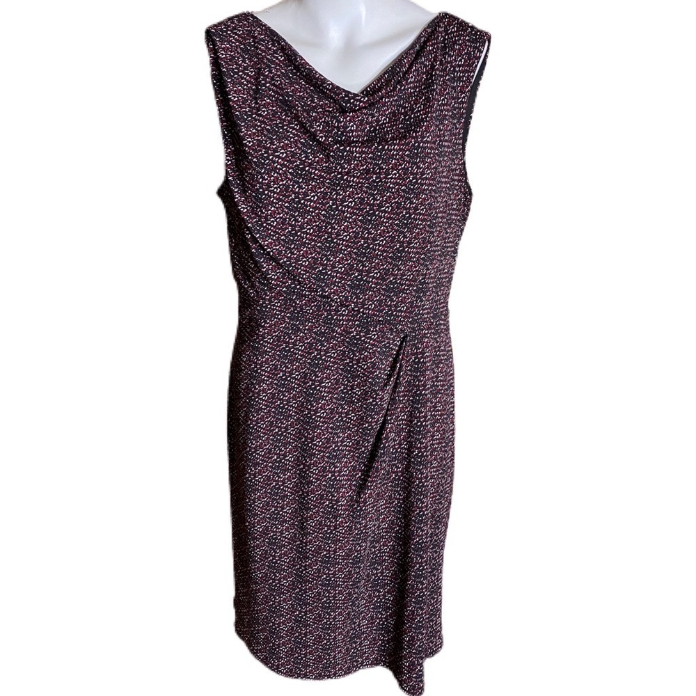 Ann Taylor Jersey Dress Sheath Red Black White Size 12